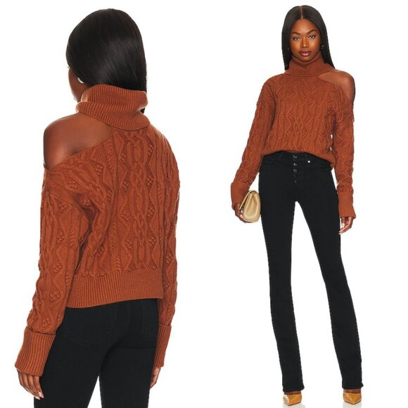 Paige Cut Out Shoulder Wool Blend Sweater - Picture 1 of 7